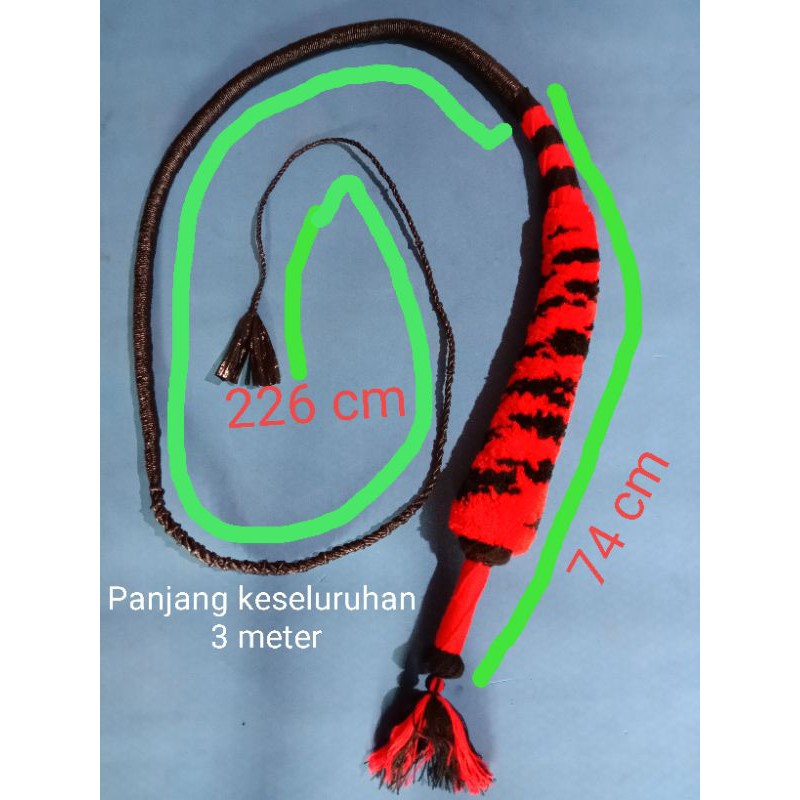 PECUT BOPO 3 METER Kwalitas Premium, Pecut Gambuh, Pecut Pawang, Jaranan, Celeng