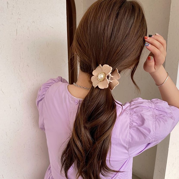 jepit rambut bunga flower pearl hairclip jje076 (1e3)