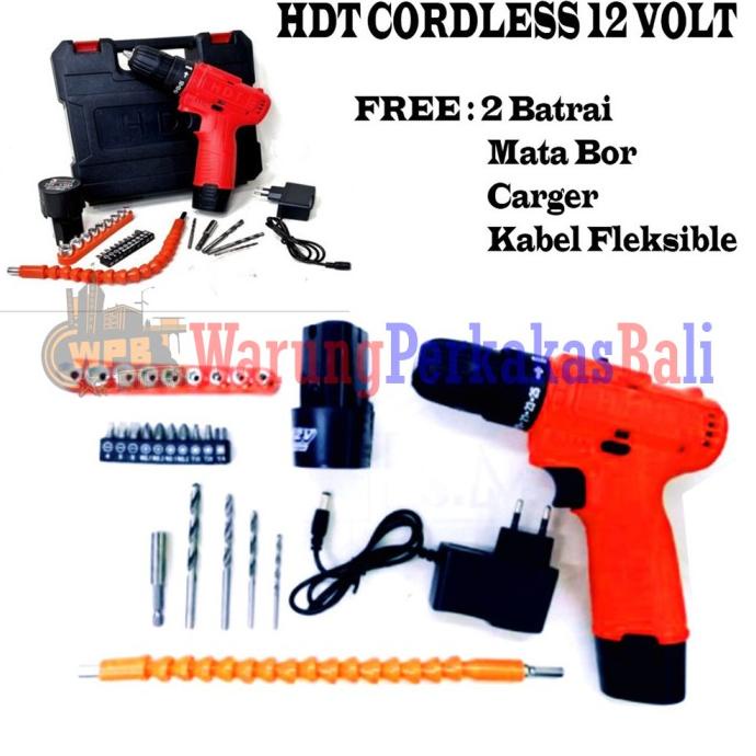 &<&<&<&] HDT CDD405 Mesin Bor Baterai Cas Charger 12V - 2 Baterai