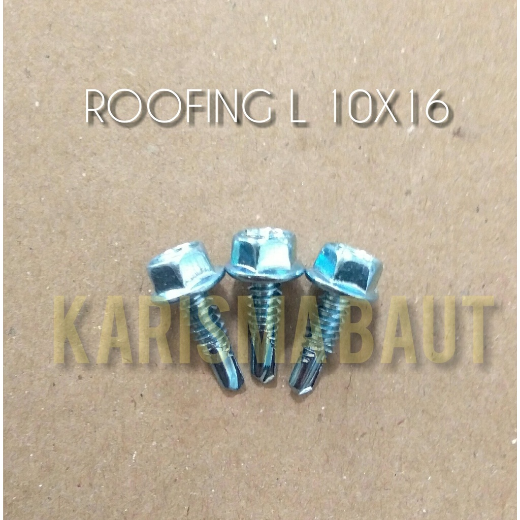 Sekrup roofing putih #10 x 16/sekrup roofing 10x16 (1.5cm)