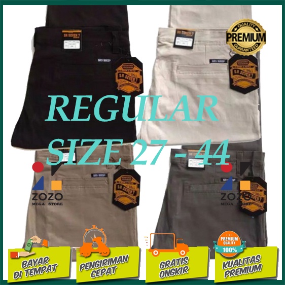 SUPER JUMBO celana panjang pria chino BIG SIZE SUPER JUMBO reguler longgar 32-50 bahan melar