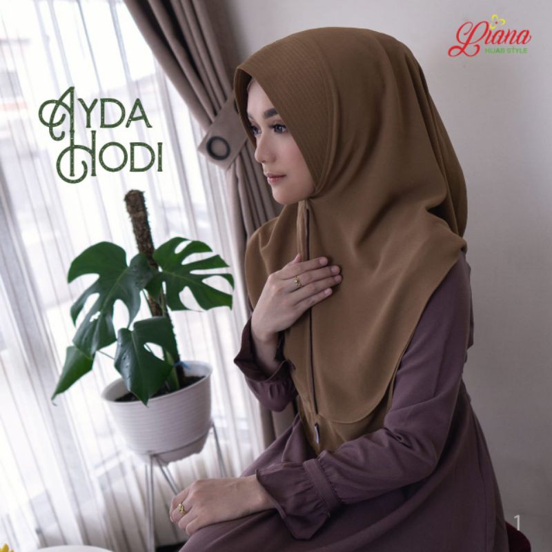 Jilbab Bergo Hoodie Hodi Ayda Ori Liana Hijab-Caramel