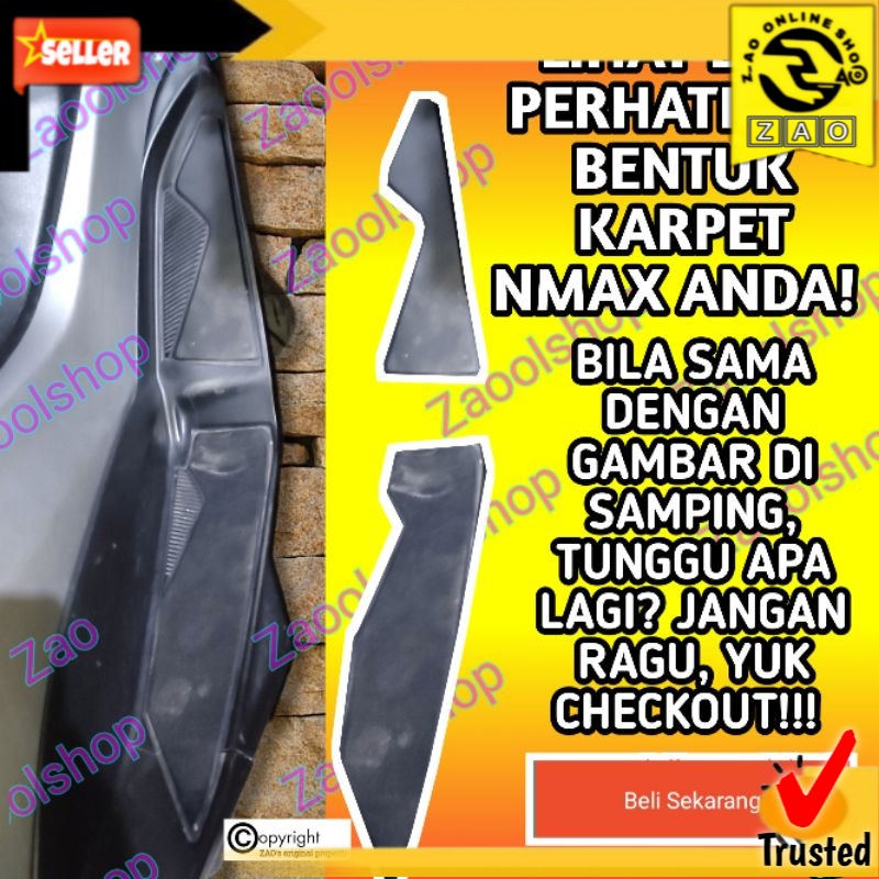 NMAX  Karpet lengkap fullset ORI lokal karet stepfloor alas kaki pijakan motor Nmax 2015 2016 2017 2018 2019 NMAX LAMA