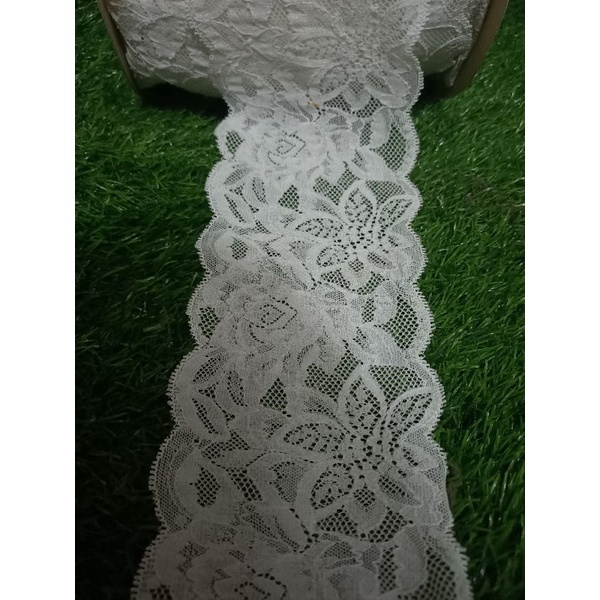 renda Stretch broken white lebar 10 cm meteran