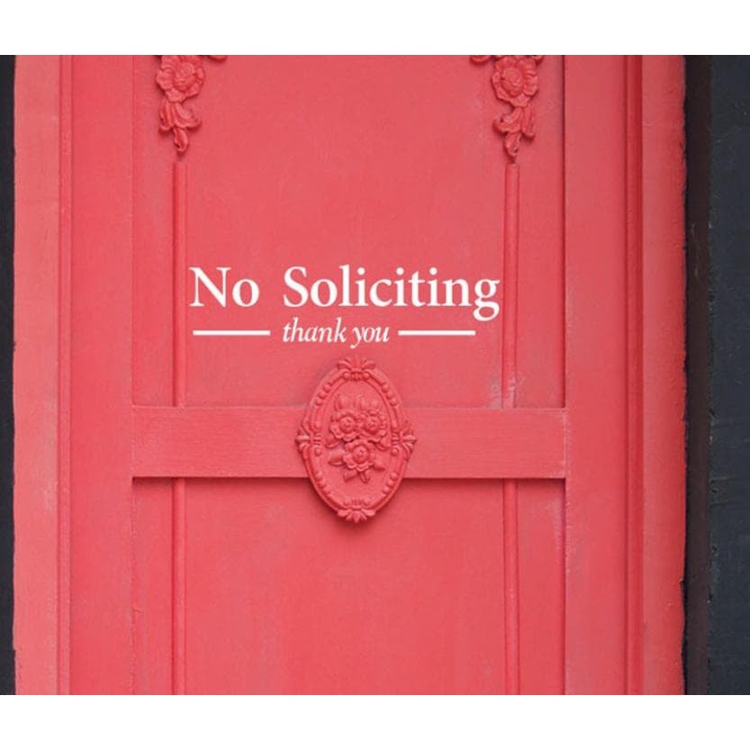 Wall Decal - Stiker Pintu &quot;NO SOLICITING&quot; 28x7.5cm