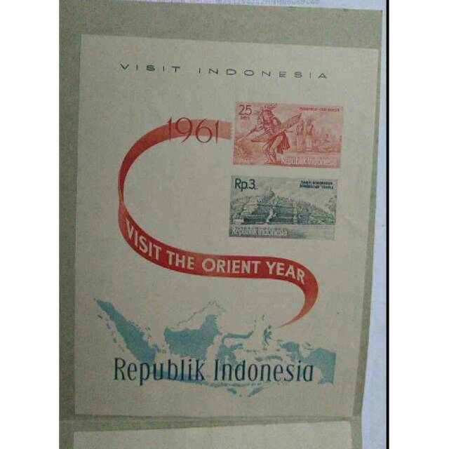 

Souvernir sheet perangko indonesia edisi gb pariwisata antik kuno