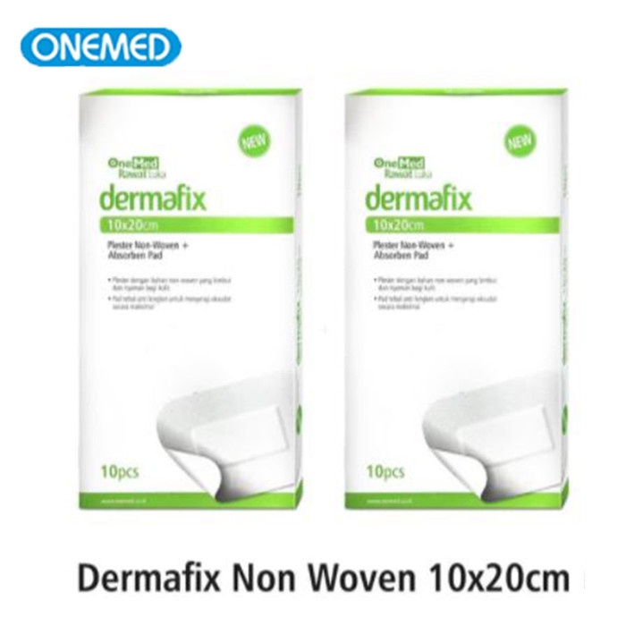 Plester Dermafix Non Woven 10 x 20 cm Box Isi 10's Onemed