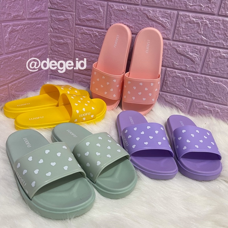 sandal sorong wanita luofu e7200 motif love