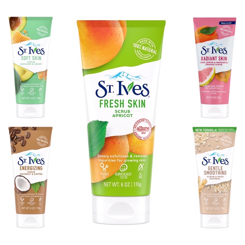 St. Ives Energizing / Gentle Smoothing / Fresh Skin / Soft Skin / Radiant Skin Face Scrub - 170 g