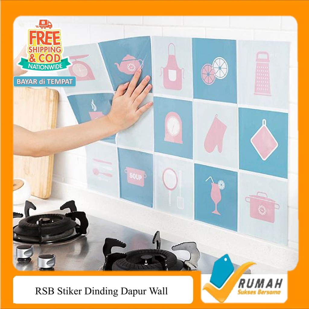 Rsb Stiker Dinding Dapur Wall Sticker Anti Minyak Dapur Motif