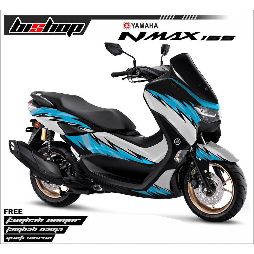 Sticker decal full body Yamaha Nmax HItam Biru Putih