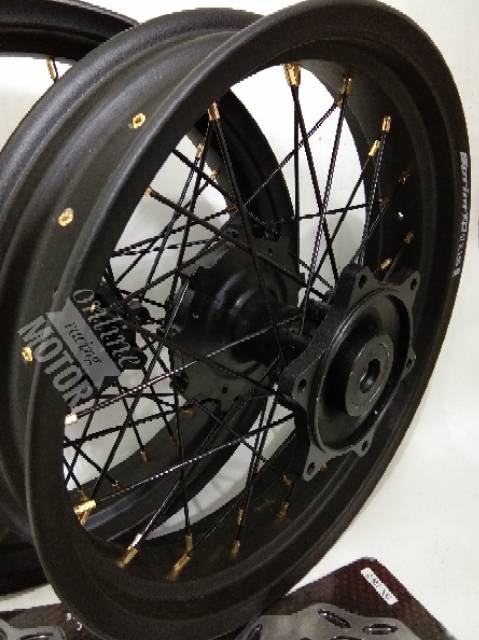 Velg supermoto crf150 honda sepaket lengkap tapak lebar ring 17 plus cakram expedition