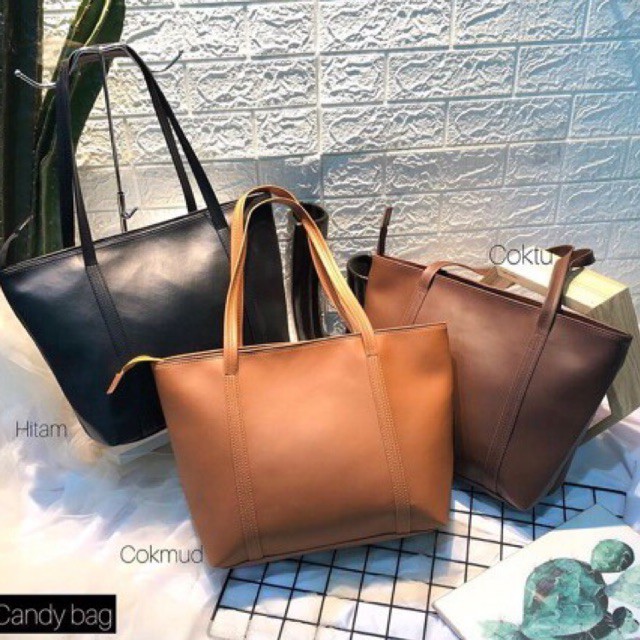 New Tas polos Totebag candy versi 2024 bahan lotus lebih halus muat banyak size 40 x 30 x 10