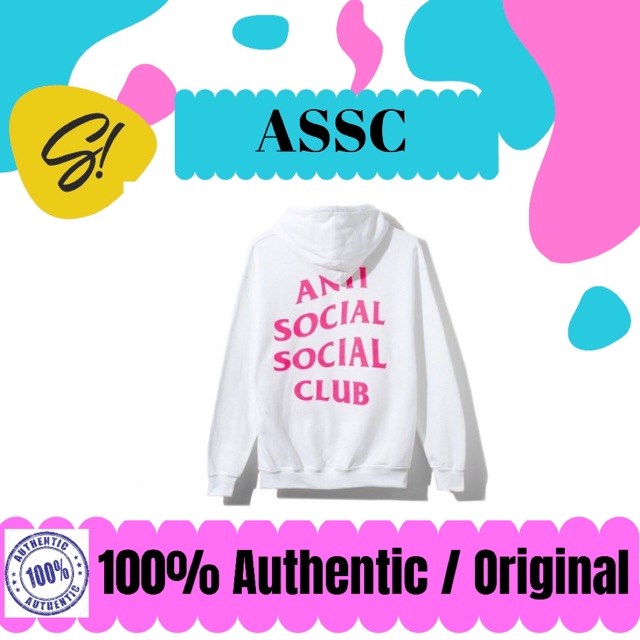 Assc Hoodie White Pink Assc Authentic