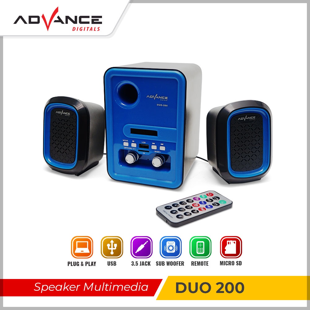 Advance Mini Speaker Bluetooth Multimedia Laptop DUO 026 040 096 200BT