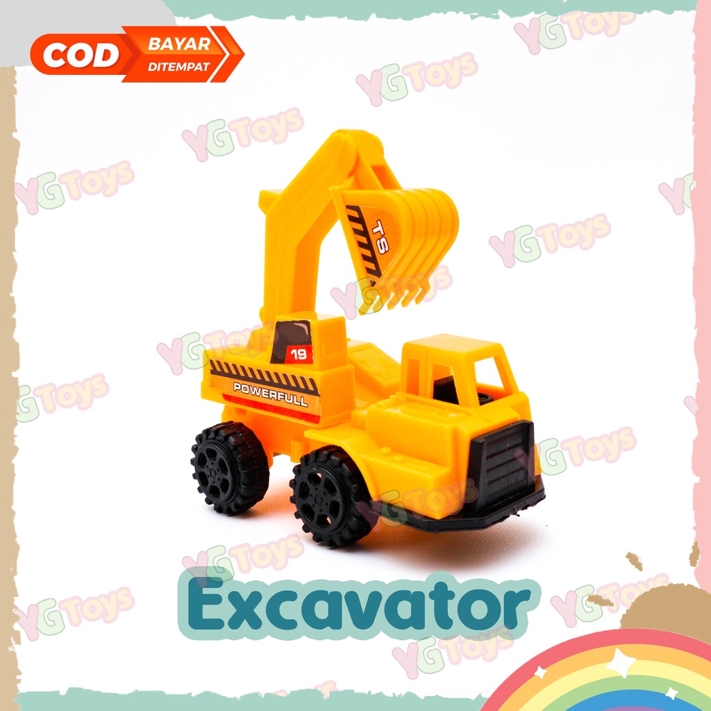 YGtoys Mainan Mobil Mobilan Konstruksi Set Construction Contruction Excavator Beko Bulldozer Crane ISI 6 Pcs