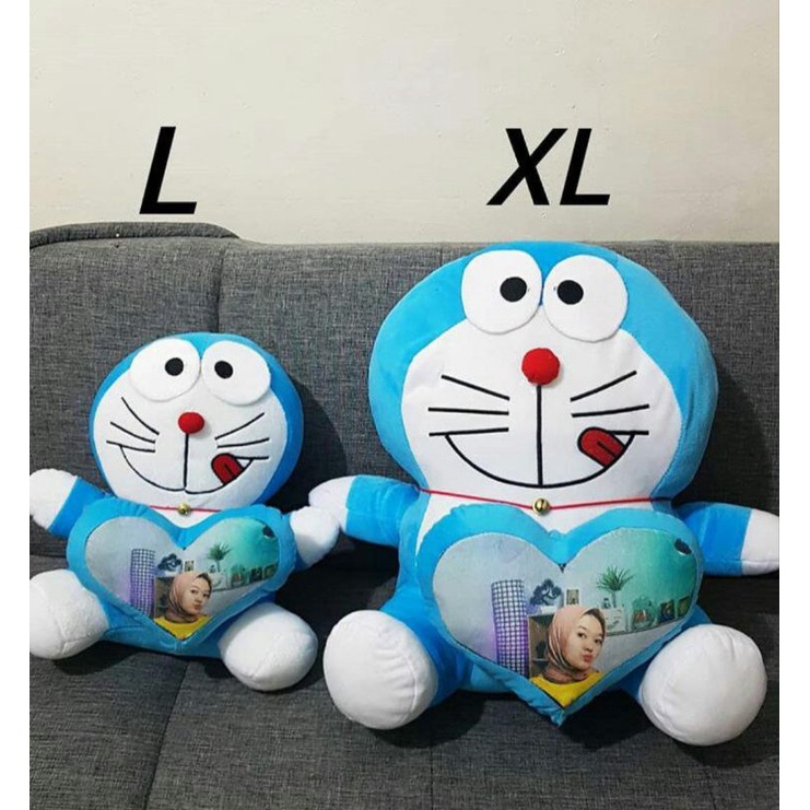 Boneka Doraemon Love Ukir Nama/ Foto 40CM Kado Unik Proses Cepat