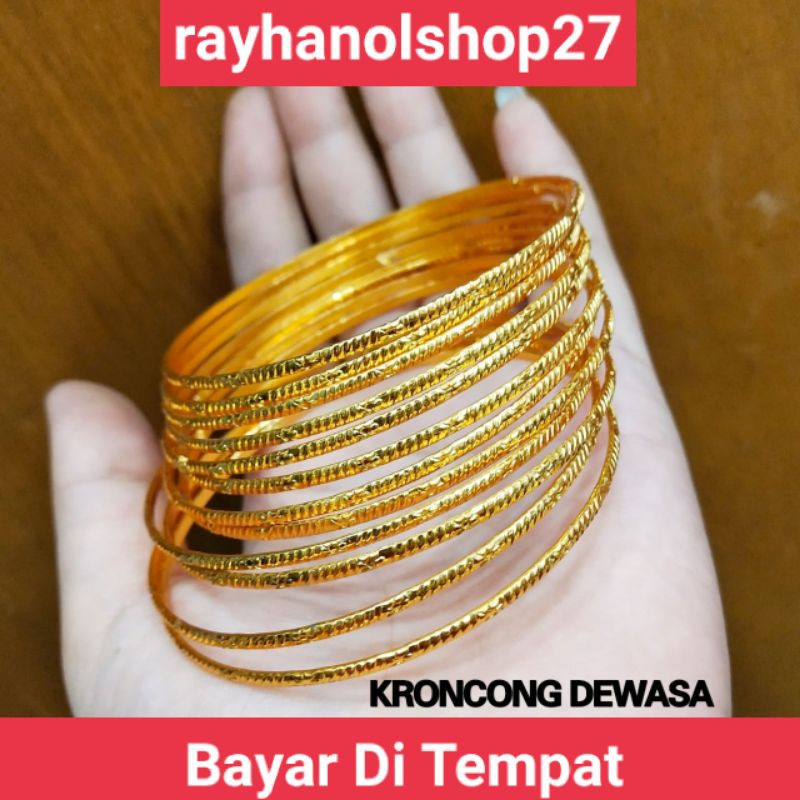 XUPING SET GELANG TANGAN KERONCONG 12Pcs WARNA GOLD DAN SILVER LAPIS EMAS 22 K