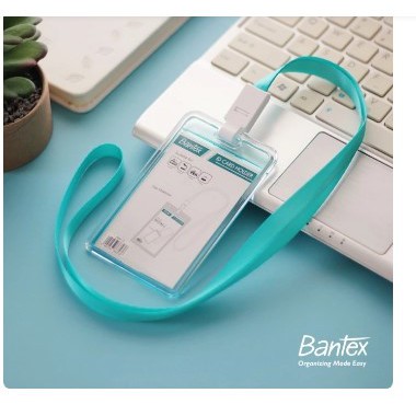 

Bantex Transparent ID Card Holder Lanyard Potrait Sky Blue #8868 23