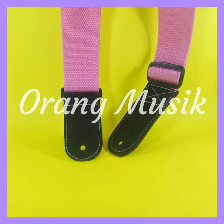 STRAP GITAR DAN STRAP BASS WARNA PINK POLOS