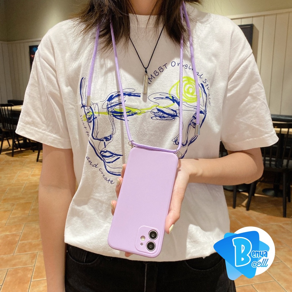 SOFTCASE SLINGCASE TALI LANYARD MACARON PELINDUNG KAMERA XIAOMI REDMI NOTE 7 8 9 PRO POCOPHONE X3 M3