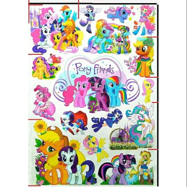 Wall Sticker My Little Pony 3d Sticker Dinding Kuda Pony