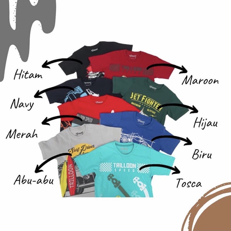 mg KAOS ANAK LAKI-LAKI JUNIOR TRILLOON 10-16