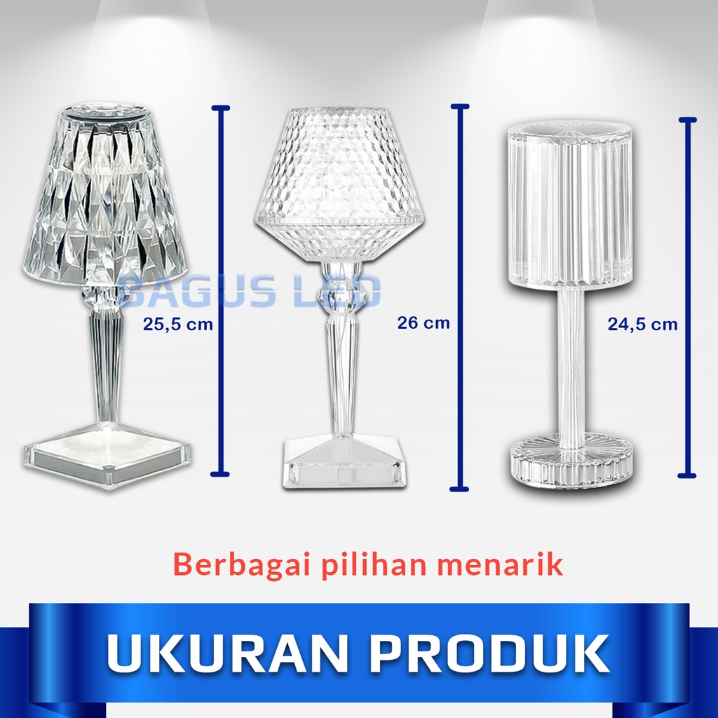 [COD] Lampu Meja Hias LED Crystal Modern Design Perlengkapan Dekorasi Rumah