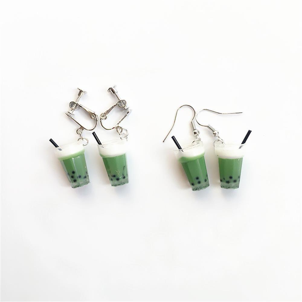 R-flower Bubble Tea Earrings Hadiah Resin Fashion Drop Menjuntai Kait