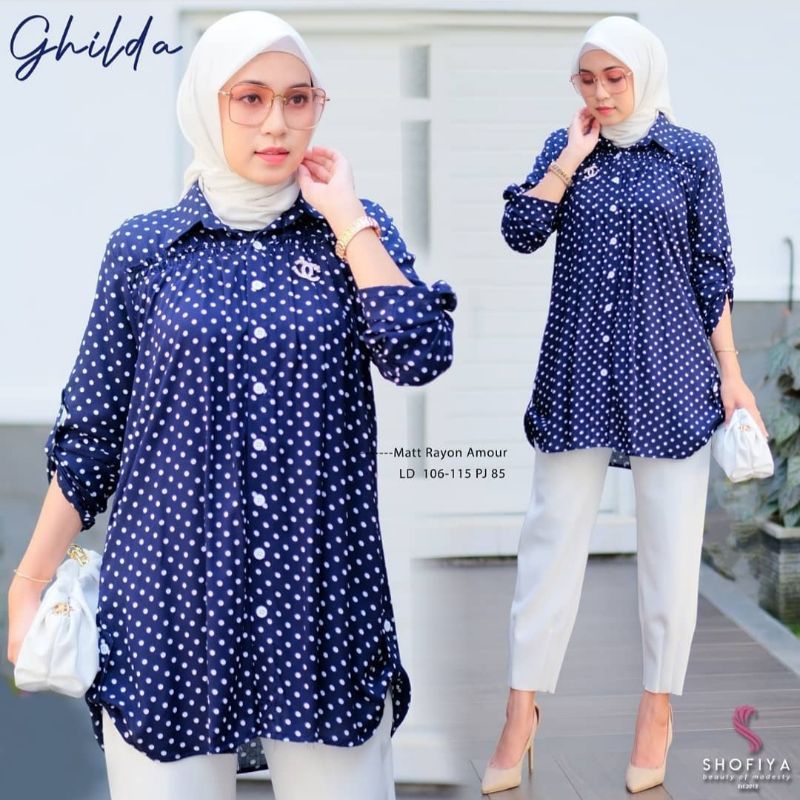 Tunik Polka Busui//Polka Kemeja Tunik Busui