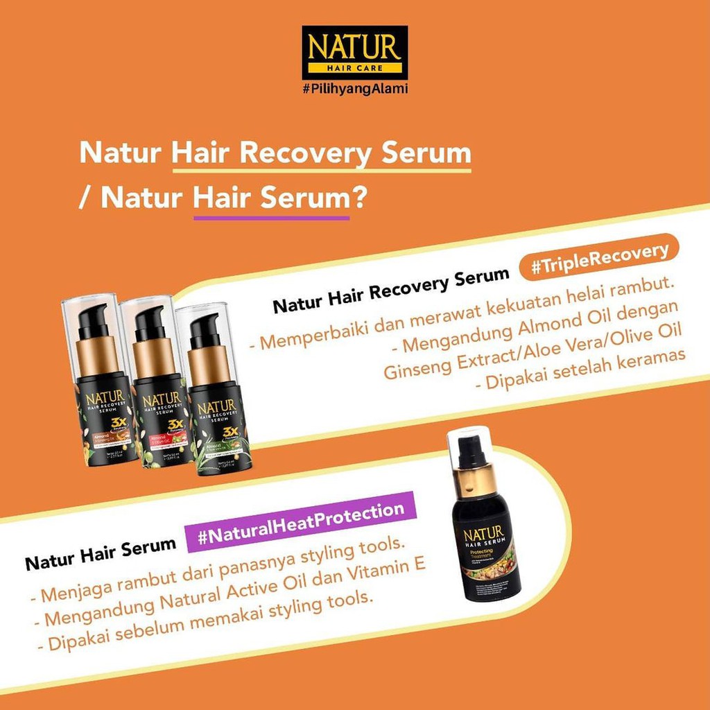 ⭐ BAGUS ⭐ NATUR HAIR RECOVERY SERUM ALMOND OIL 60ml | Serum Rambut