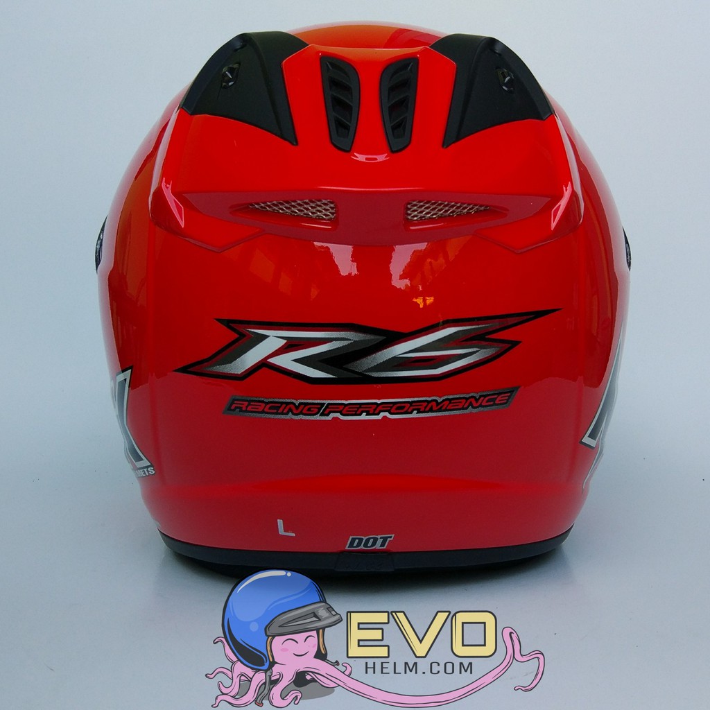 NHK R6 SOLID Half Face - Single Visor FIRE RED