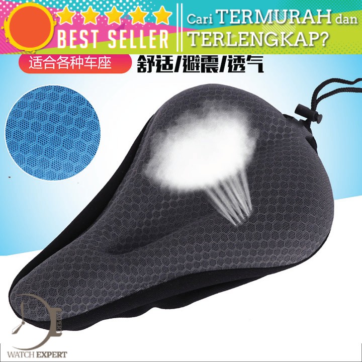 BAYAR DI TEMPAT Penutup Jok Sepeda Bicycle Saddle Cushion Breathable Mesh Silicone - Hitam