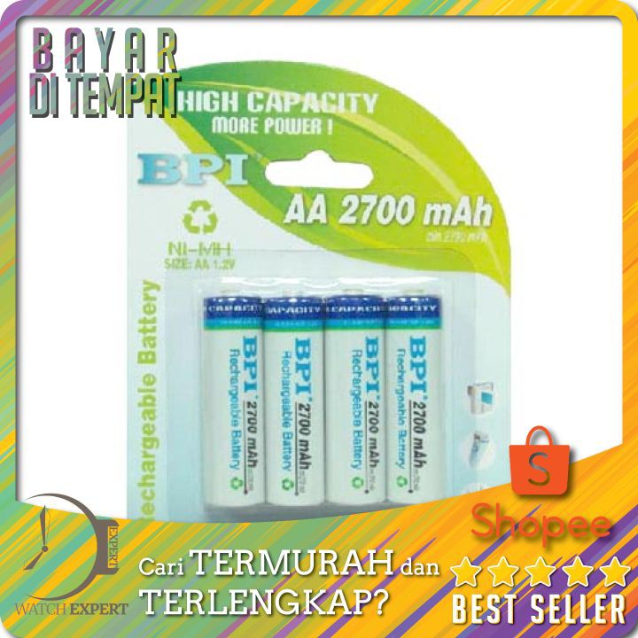 TERLARIS AA Battery 2700mAh with Button Top 4 PCS