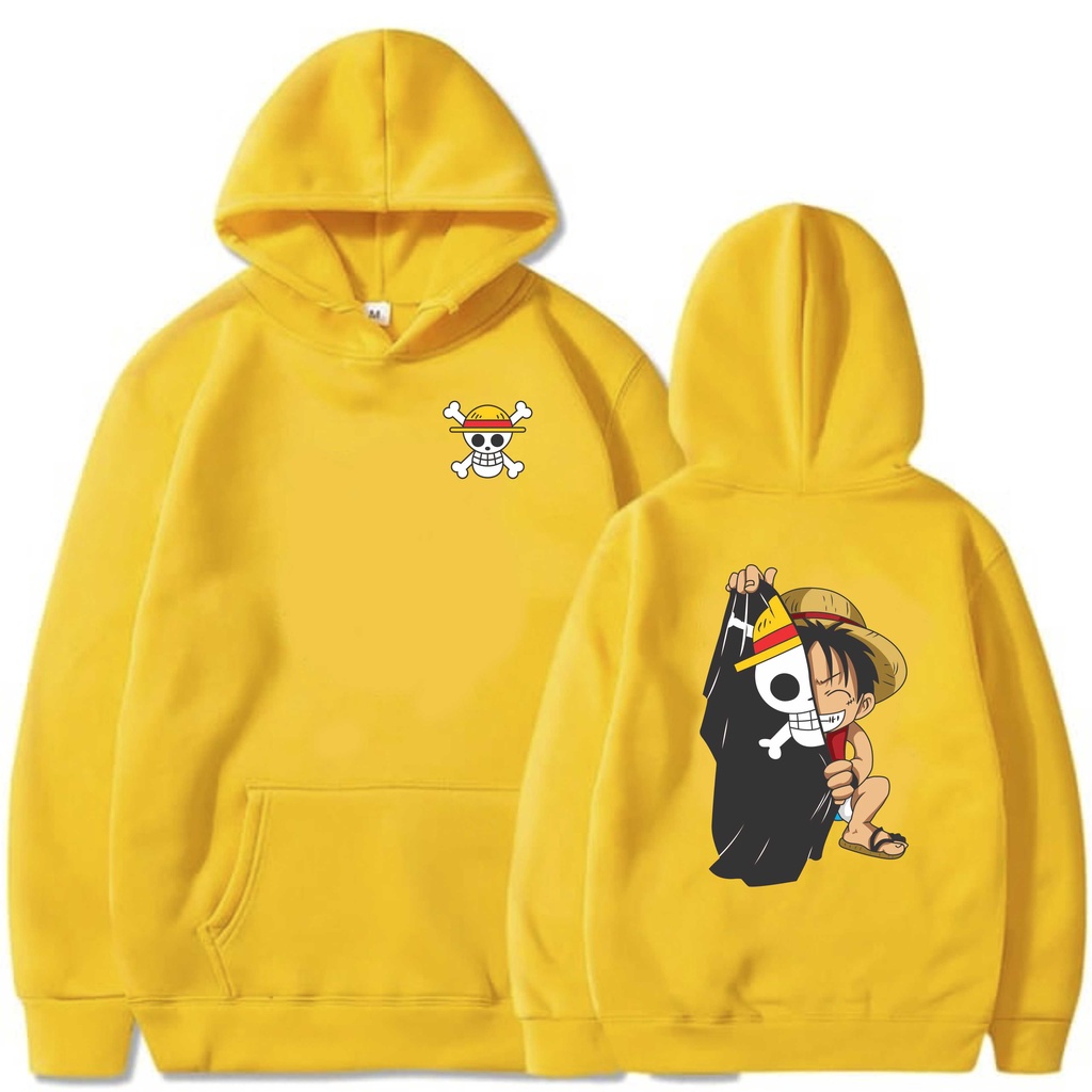 Sweater Hoodie Sablon One Pice tengkorak || Jumper Hoodie Anime II One Pice Tengkorak Hoodie ( Pria &amp; Wanita )