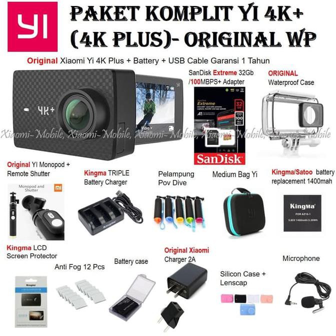 Xiaomi Yi 4K PLUS / Yi4K+ Camera International Version Paket Komplit - WP Kingma