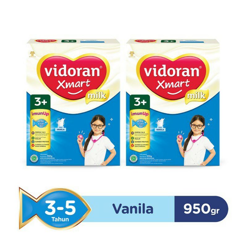 Vidoran Xmart Imun Up Susu Pertumbuhan 3+ (950gr/2Pcs)