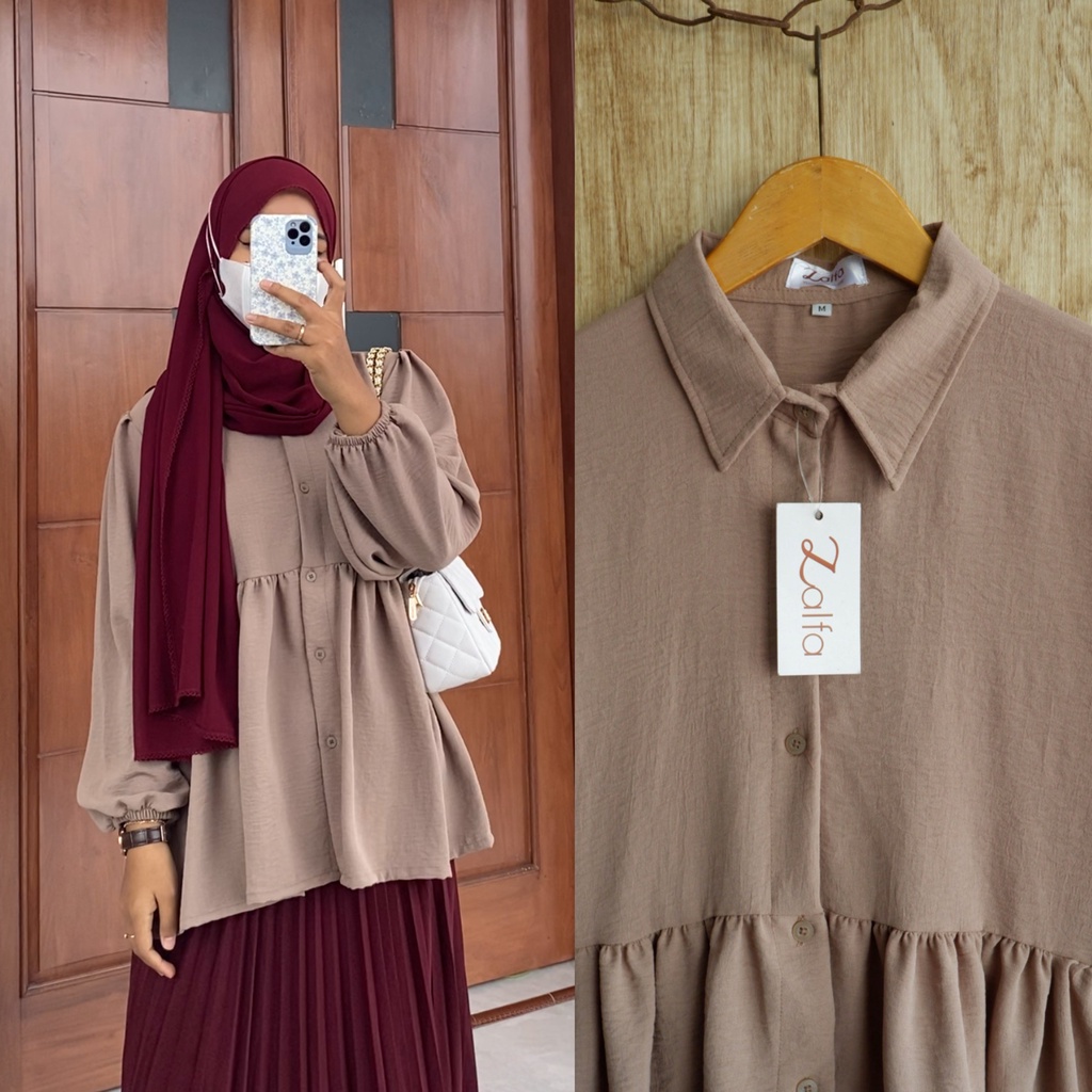 MARBELA blouse by ZALFA OUTFIT / blouse polos / blouse crincle / kemeja polos