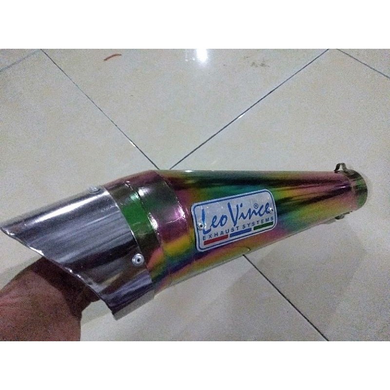 Knalpot leovince rainbow dan blue 50mm