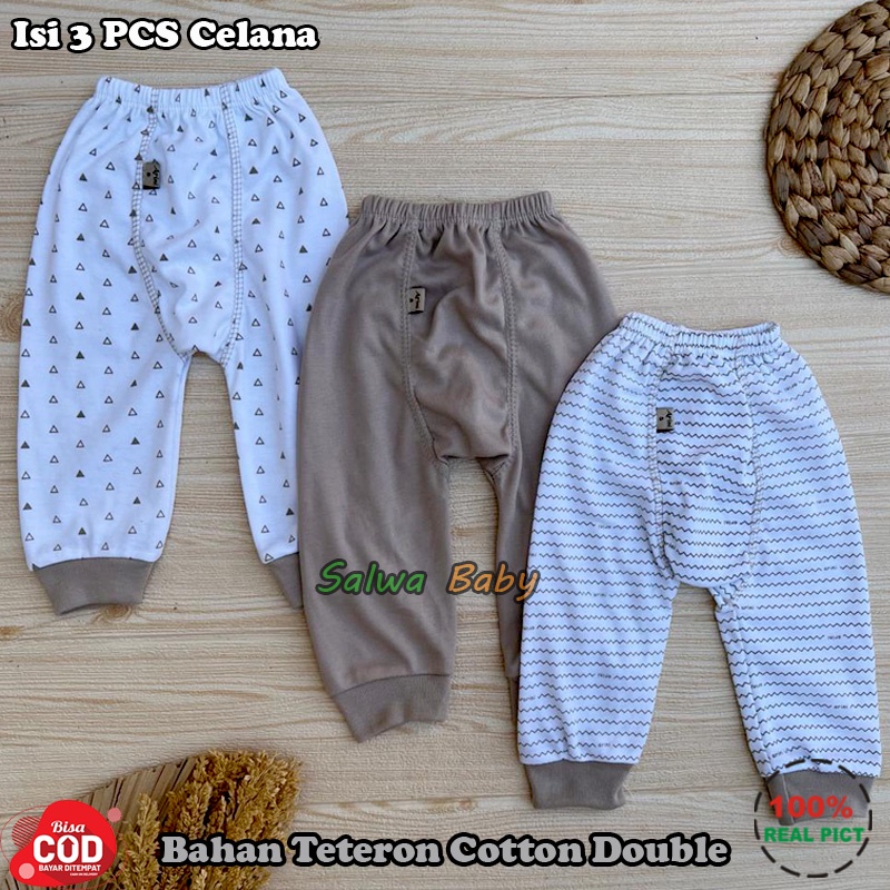 Bahan Katun TC 6 PCS Baju Bayi Celana Panjang Bayi Baru Lahir Diapers Serian Cream Kualitas Premium 0-3 Bulan Almeera Baby and Kids