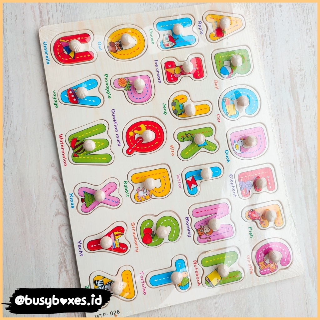 [busyboxes.id] Mainan Edukasi Puzzle Kayu Wooden Toys Mengenal Huruf kapital Abjad alphabet