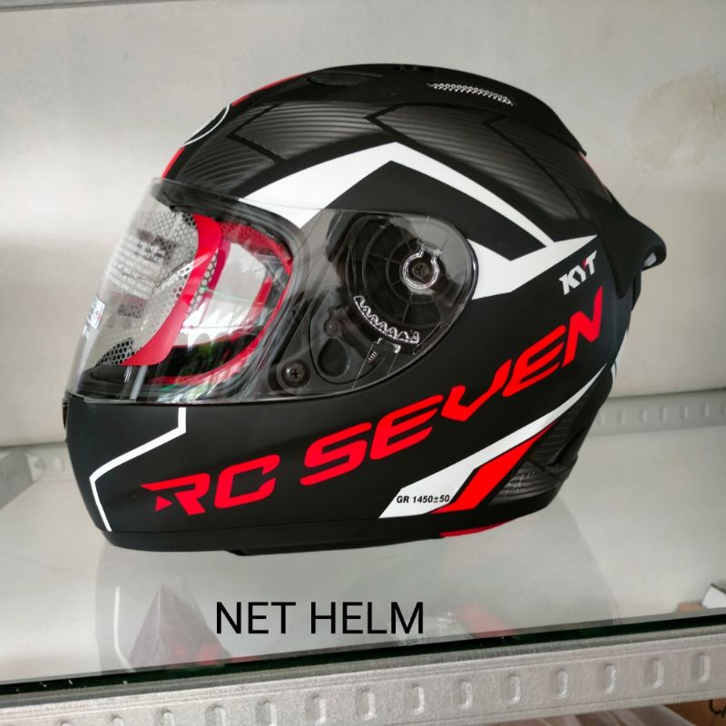HELM KYT RC7# 18 DOFT BLACK RED ORI KYT RC7