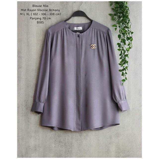 Blouse Alia ori by diana fashion kemeja polos ukuran m l xl panjang rayon viscose armany cewe murah