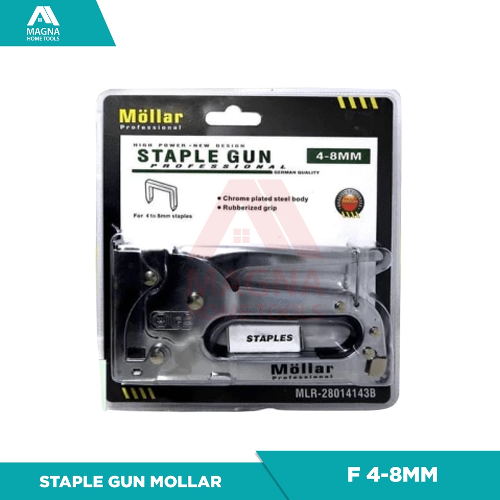 

STAPLES TEMBAK STAPLER GUN MOLLAR F 4-8MM 3in1 Jok Kulit / Kardus / Staple / Steples