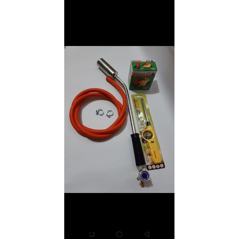 kompor gas bakar bulu kulit 1set selang regulator high pressure