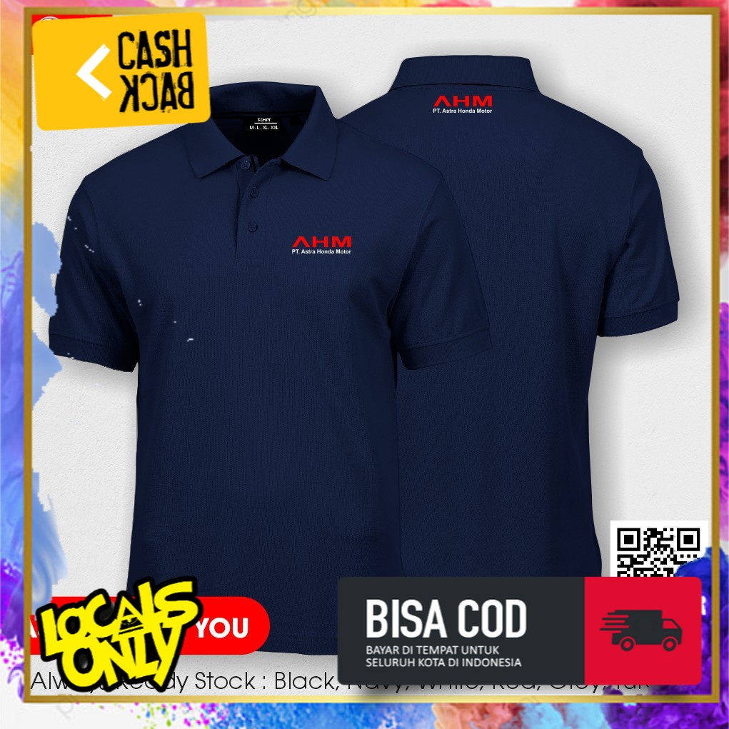 PROMO. Poloshirt Polo Kaos Baju Kerah aA hH mM AS TRA HO NDA MO TOR LOGO Terlaris Termurah Baju Laki