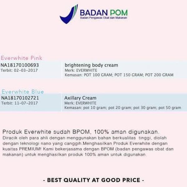 [COD] PAKET EVERWHITE BODY CREAM + AXILLARY Memutihkan &amp; Merawat Kulit Secara Instant BPOM ASLI 100%