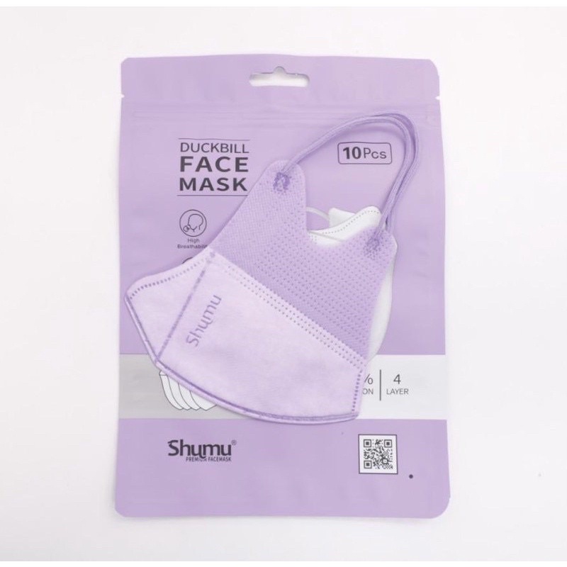 MASKER DUCKBILL SHUMU WARNA WARNI  PREMIUM 4 PLY ORIGINAL 1 SACHET ISI 10PC