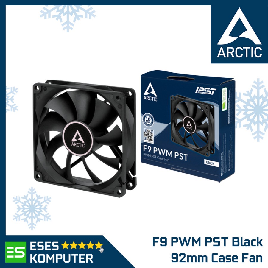 Fan ARCTIC F9 PWM PST - Black/Black - Single Pack - 92mm 9,2cm