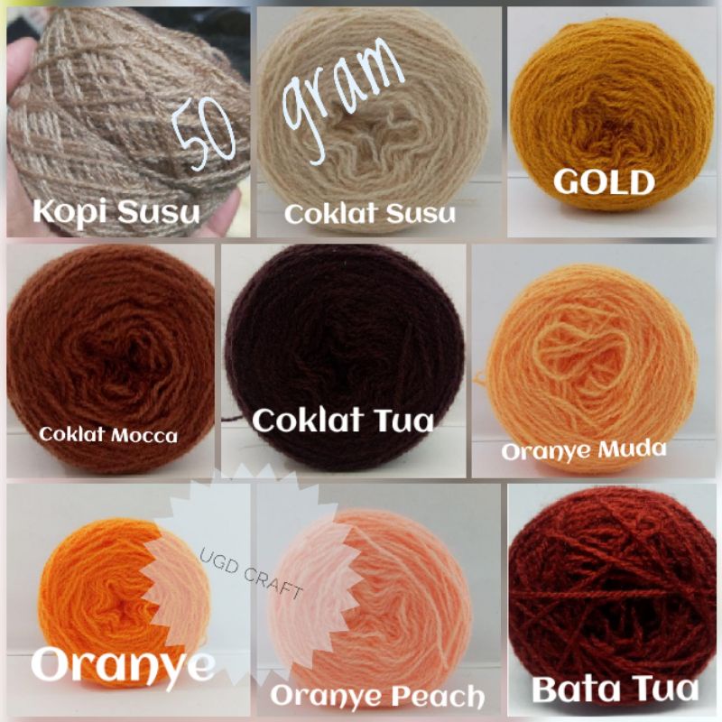 (Part 1) Benang Wol 50 gram / Benang Pom Pom Pompom / Benang Rajut Wool Siet